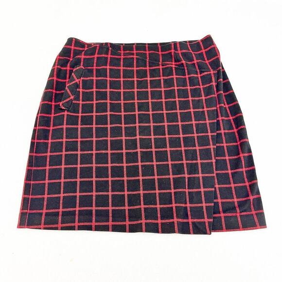 J. Jill Side Panel Split Design Plaid Patterned Stretch Pencil Skirt SIze L - Picture 1 of 7